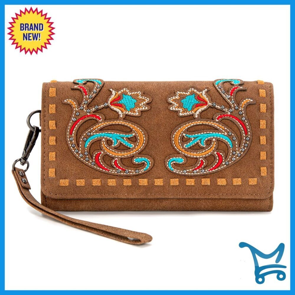 Large Capacity Vegan Leather Wristlet Wallet with RFID Blocking